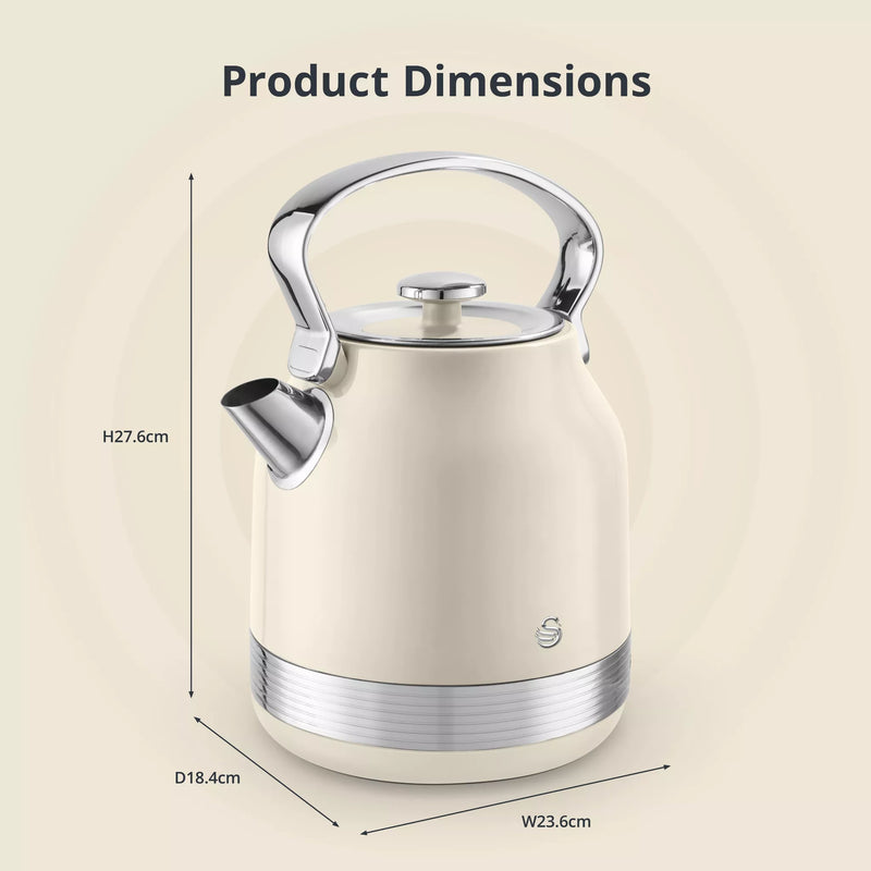 Swan SK14631C Retro Traditional Kettle - Cream