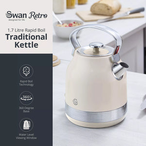 Swan SK14631C Retro Traditional Kettle - Cream