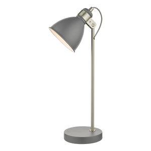 dar lighting FRE4237 Frederick Task Table Lamp Dark Grey Satin Chrome