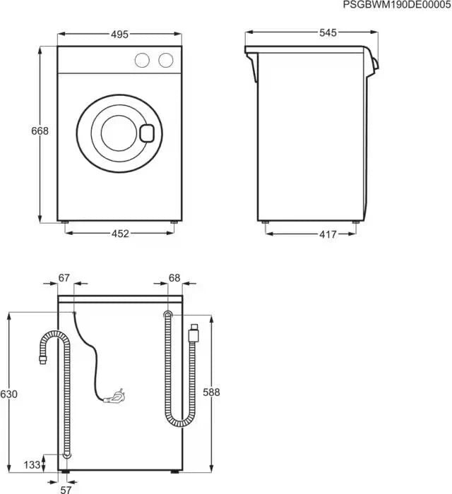 AEG LC53502 3kg 1300 Spin Washing Machine