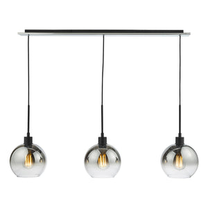 dar lighting Lyc0322 Lycia 3 Light Bar Pendant Matt Black Ombre Smoked Glass