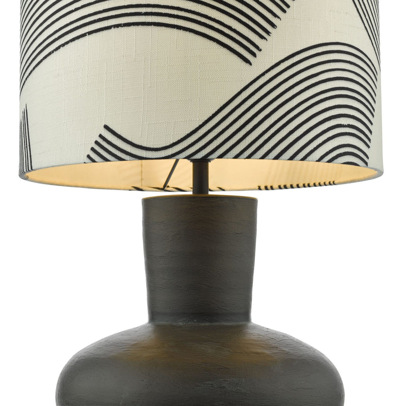 dar lighting MIH4222 Miho 1 Light Table Lamp Black and Bronze with Shade