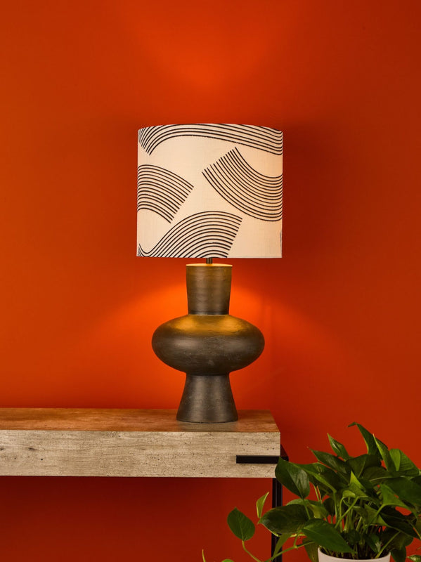 dar lighting MIH4222 Miho 1 Light Table Lamp Black and Bronze with Shade