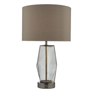 dar lighting MUB4308 Mubina Touch Table Lamp Black Chrome Smoked Glass with Shade