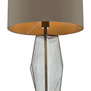 dar lighting MUB4308 Mubina Touch Table Lamp Black Chrome Smoked Glass with Shade