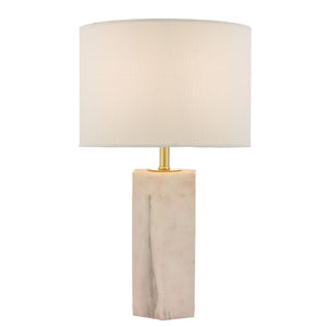 dar lighting NAL4203 Nalani Table Lamp Pink and Marble Effect with Shade