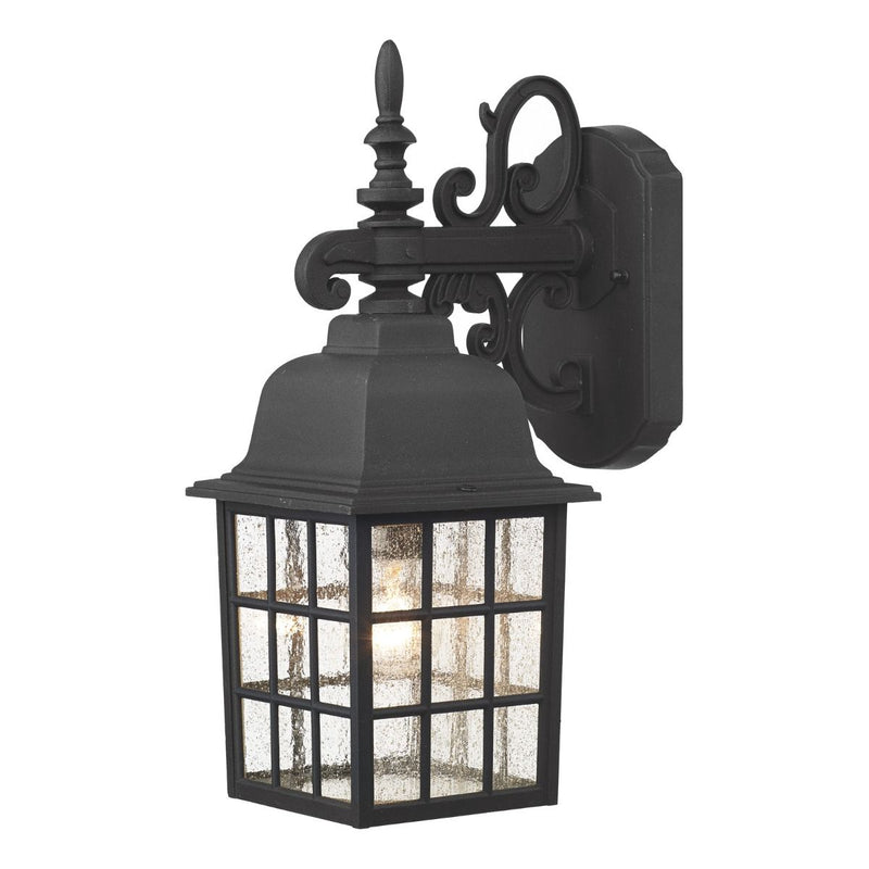 dar lighting NOR1522 Norfolk Outdoor Wall Light Black With Glass Panels IP43
