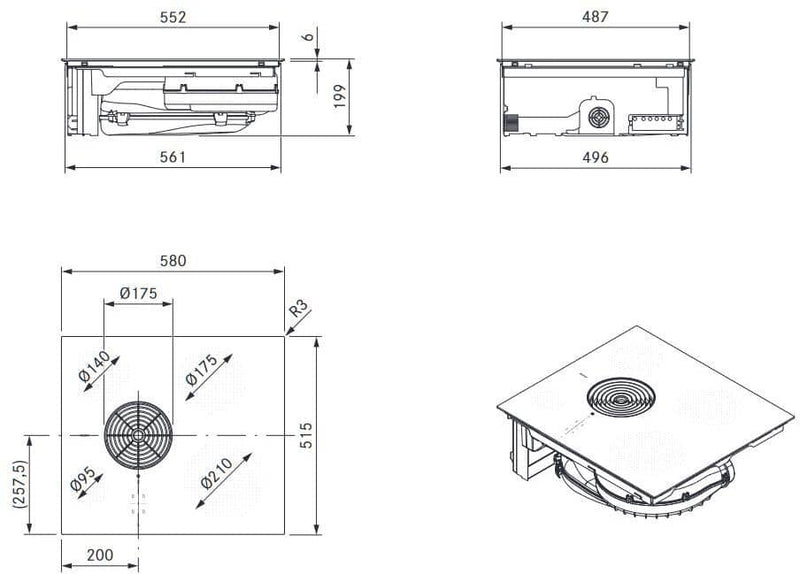 Bora PURSA 60cm Induction Venting Hob - Recirculation