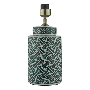 dar lighting REE4224 Reese 1 Light Ceramic Table Lamp Green and Blue Print Base Only