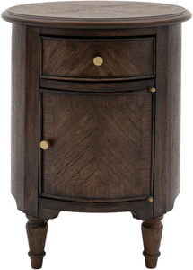 Madison Wooden Drum Side Table - Coffee