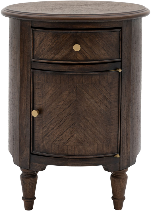 Madison Wooden Drum Side Table - Coffee