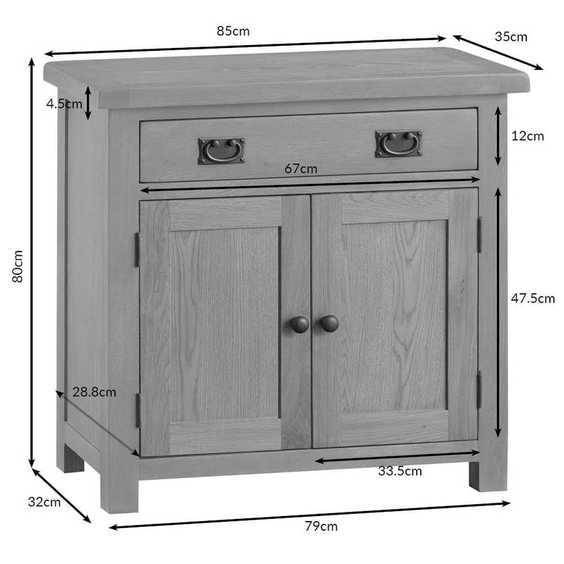 Carrabba Medium Oak finish 85cm Wood Sideboard